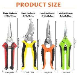 BZUEPRS Gartenschere Set 7-tlg, Rosenschere aus Edelstahl mit scharfen Klingen, Blumenschere für Bäume, Topfpflanzen, Blumen, Trimmen, inklusive Handschuhe, Abziehstein und Aufbewahrungstasche