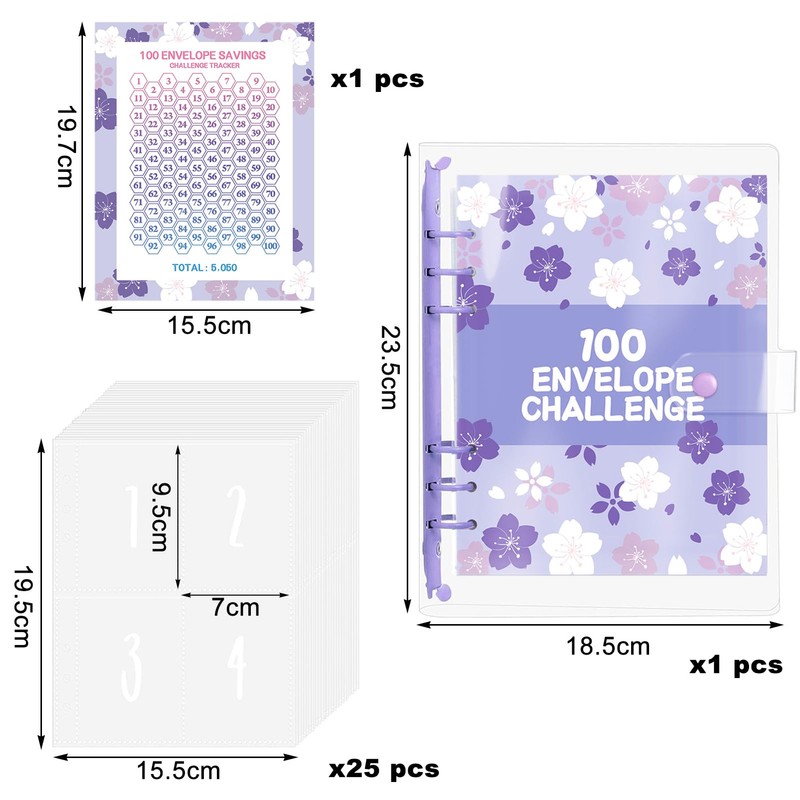 100 Envelope Saving Challenge, A5 Budget Planner, Ring Binder A5