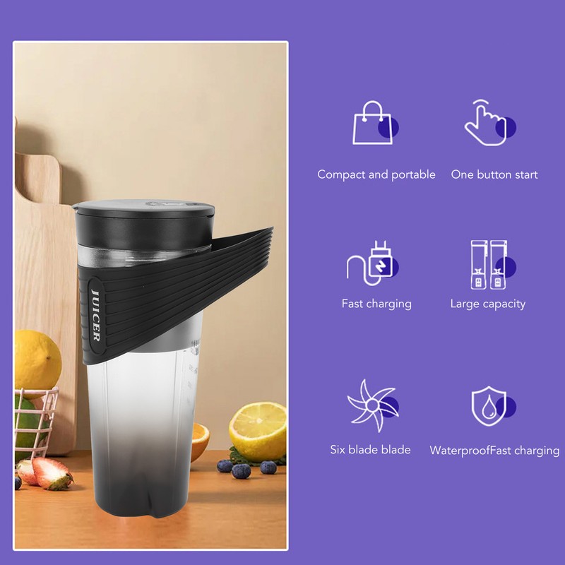 Portable Blender Waterproof USB Rechargeable Electric Fruit Mixer Shake Blender