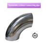 ZYHW OD 3 Inch Stainless Steel Exhaust Bend Tube 90°,