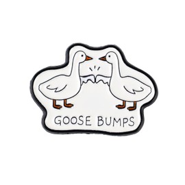 Goose Bumps Bird Pun Enamel Pin, Silly Goose Meme Pin Brooch, Punny Gift For Geese Lover Birdwatcher Joke Lover, Animal Pun Brooches, Wordplay Joke Lapel Badge, Honk Meme Accessories