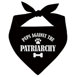 Pups Against The Patriarchy Dog Bandana, Black Pet Dog Scarf Accessories, Pet Dogs Triangle Scarf, Dogs Bandana for Small Medium, Gifts for Pets Lovers, Suitable for Pets Boy Girls