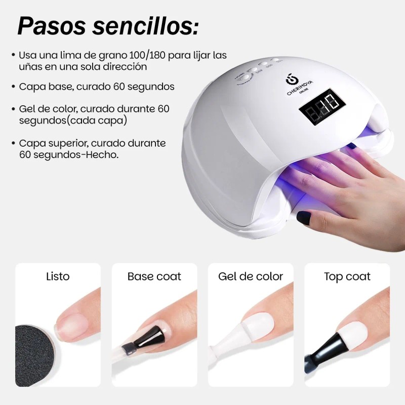 Kit Esmaltes Semipermanentes Blanco Y Negro 15ml Cherimoya