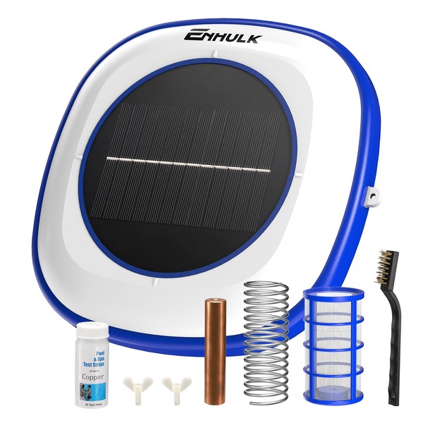 ENHULK Solar Pool Ionizer, Upgraded Floating Cleaner - Cleans Pools