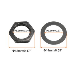 MECCANIXITY Guitar Nuts and Washers 3/8" Guitar Input Output Jack Socket Nuts Black for Guitar Bass 5 Set