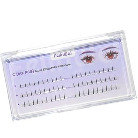 FelinWel Bottom Lashes Clusters for Manga & Cat Eye Individual Lashe, 5-7mm Mix False Cluster Eyelash Extensions Kit 60 pcs