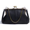 Lanpet Women Classical Kiss Lock Clutch with Chain Strap Shoulder