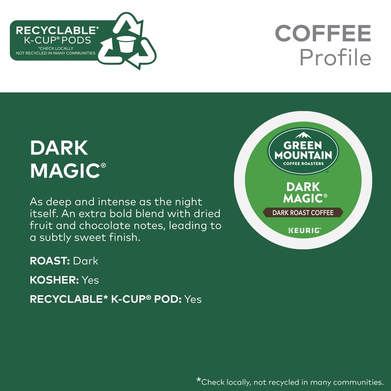 Green Mountain Coffee Roaster Dark Magic Keurig Single-Serve K-Cup Pods,