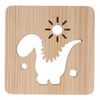 Wood Carving Lamp Dinosaur Hollow Pattern Warm White Light USB