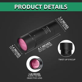 Culture Gifts 8x32 Monoculars for Adults High Powered Magnification, Multi-Coated Optics Lens Telescope Compact Manual Focus