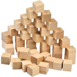 Wooden Blocks, Wooden Cubes, Blank, Natural, DIY Decor and Solid Wooden Blocks for Crafts DIY Projects and (3 cm, 60 Pack)