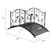 119*67*71cm Black Iron Courtyard Bridge with Bird Pattern Arched Handrail