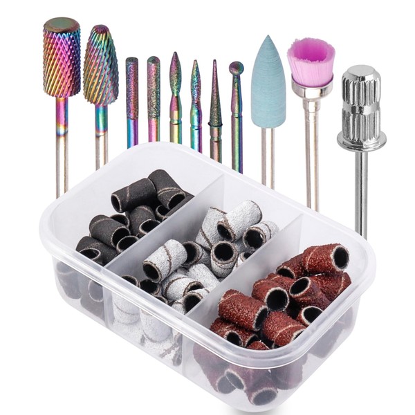 Yakamoz Tungsten Carbide Nail Drill Bit Set with Small Sanding