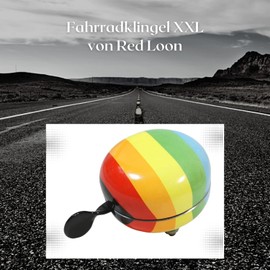 Loud Bicycle Bell - Bicycle Bell Girls - XXL Ding Dong 80 mm - Bicycle Bell - Large Bicycle Bell - Bicycle Bell - Bicycle Horn (Rainbow)