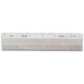 Alumicolor 12" Architect flat, 4 bevel/silver Architect 12 inch Ruler Scale w/ 4 Bevel Design for Drawing, Drafting & Engineering, Calibrations Divided by (1/8, 1/4), (1/2, 1), (3/8, 3/4), (3, 11/2)