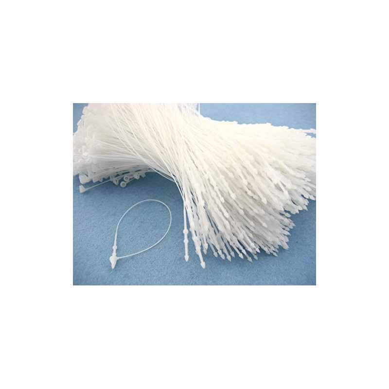 1000pcs White Plastic Hang Tag String Snap Lock Fastener Hand