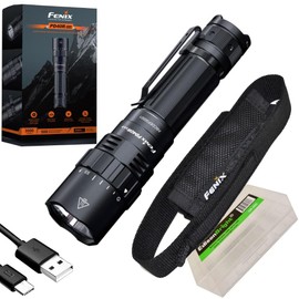 EdisonBright Fenix PD40R V3 3000 Lumen Rotary Switch Operated, 500 Meter Beam Throw USB-C Rechargeable LED Flashlight, with Battery Battery Carrying case