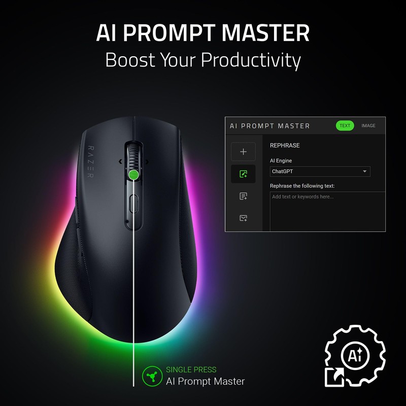 Razer Pro Click V2 Wireless Mouse: Right-Handed Ergonomic Design with