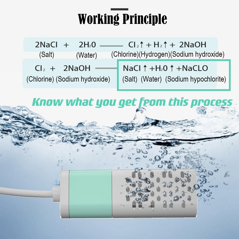 PWPAM Sodium Hypochlorite Generator Multi-Purpose Cleaning Supplies Generator, Chlorine Testing