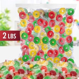 Assorted Hard Fruit Lifesaver Candy Bulk - Bulk Candy Individually Wrapped, Ideal Candies Bulk for Buffets and Party Favors or Snacking at Home, Perfect Lifesaver Candy for Sharing with Friends and Family. 2 Pounds