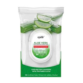 Epielle- Toallitas limpiadoras desmaquillantes con aloe vera | 60 unidades, paquete de 2 | Toallitas suaves para todo tipo de piel