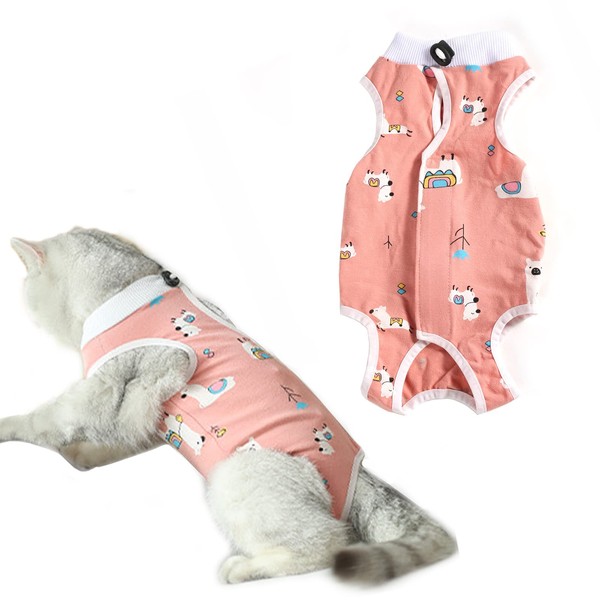 HACRAHO Cat Recovery Suit, 1 PCS Alpaca Pattern Thin Cotton
