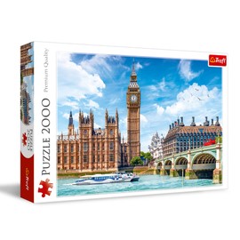 Trefl Big Ben, London, England 2000 Piece Jigsaw Puzzle Red 38"x27" DIY Puzzle, Creative Fun, Classic Puzzle for Adults and Children from 15 Years Old