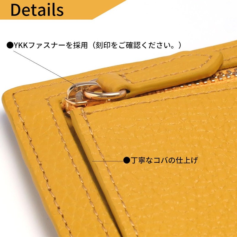 HAKATA NO MORI LEATHER Genuine Leather Bifold Thin Wallet Skimming
