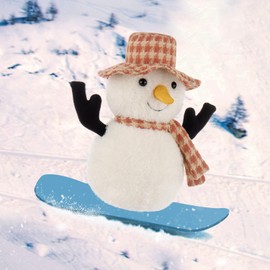 Apricot Lamb Top Hat Snowman Plush Stuffed Animals for Kids, Soft Cute Plush Toys for Baby Girl and Boy, Fluffy Top Hat Snowman White 9.1 Inches