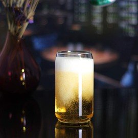 Large Beer glasses,20 oz Can Shaped Beer Glasses Set of 4,Elegant Shaped Drinking Glasses is Ideal Gift,Tumbler Beer Glasses Great for Any Drink and Any Occasion