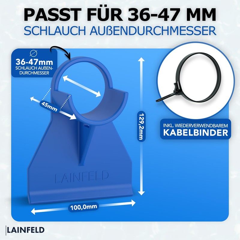 LAINFELD 2 x pool hose holder, 38-47 mm, pool hose