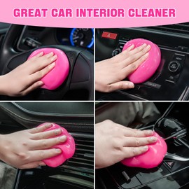 vioview 2 Pack Car Cleaning Gel, Pink Car Cleaning Putty, Universal Auto Detailing Tools Car Slime for Air Vent, Dashboard and Keyboard, Auto Accessories for Women