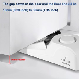 Door Stop Alarm Door Stopper Wedge with Non-Slip for Home, Door Wedge Door Alarm with 120 dB Siren Wireless Door Lock Burglary Protection Pack of 1 White