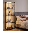 PARTPHONER Large Glass Display Shelf with Remote Control, Dimmable LED