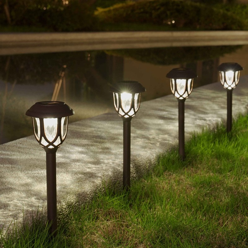 EXCMARK 10 Pack Solar Lights Outdoor Decorative Garden Yard Lights