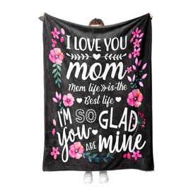 Battilo Mother's Day Flannel Blanket - 50x60 Inches Soft Cozy Plush Throw Blankets for Mom - Gift for Mother's Day, Birthday, Christmas - Warm & Luxurious Gift Ideas