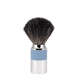 MÜHLE NEO Shaving Brush, chrome-plated, Rubber Grip Handle, glacier blue