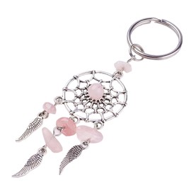 HAORQEE Dream Catcher Keyrings Key Chains, Crystal Vintage Feather Ornament Keyring Keychains, Car Keyring Handbag Backpack Wallet Accessories Keychain Cute Decoration Birthday Gifts for Women Men