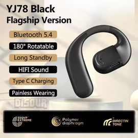 Bone Conduction Earphones, Sound Collector, Earphone Type, For Both Left and Right Ears with Bone Conduction Sound Collector, Headphone Spreading Volume Adjustment, 360° Sound Collection, Open Ear