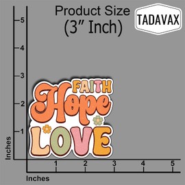 (3Pcs) Faith Hope Love Sticker Christian God Cristianos Cross Bible Decorate Waterproof Vinyl Water Bottle Tumbler Books Phone Laptops Sticker Gifts for Love Jesus Decals 3 Inch
