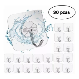 Baixi 30 Pzas Ganchos Adhesivos Impermeables Multiuso