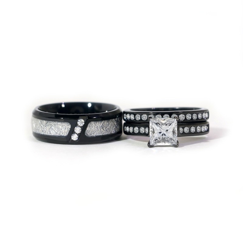 lvrong Couple Rings His Her Wedding Ring for Him and