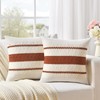 Fancy Homi Set of 1 Rust Boho Decorative Throw Pillow
