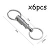 PFLYPF Pack of 6 Double-Headed Key Ring, Removable Metal Key