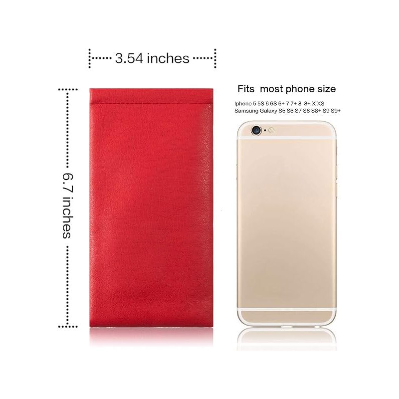 Squeeze Leather Sunglasses Pouch - 3 Pack Spring Storage Glass