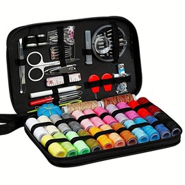 98Pcs Sewing Kit with Portable Bag, Premium Supplies Including 24 Colors Threads and Accessories for Home, Traveler, Emergency Repair Needle Threader, and More All-Season Crafting and Sewing Supplies