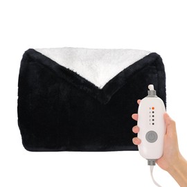 Minervada Heated Blanket Electric Throw 50''x60'', 3 Hour Auto Shut-Off 5 Heating Levels Small Warm Soft Flannel Electric Blanket Machine Washable - Black