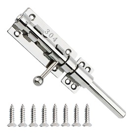 20 cm Sliding Latch Gate Latch 304 Stainless Steel Barrel Bolt Heavy Duty Door Security Lock Thickened Door Bolt Hardware with Mounting Screws for Barn Fence Shed Cellar
