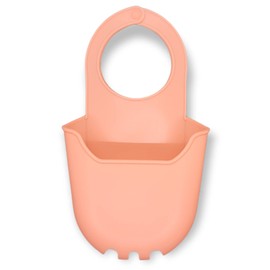 Handy Housewares Hanging Silicone Sink Caddy - For Kitchen or Bath, Hangs From Faucet, Helps Dry Sponges, Loofahs, Razors, Soap (1 Pack, Pastel Pink)