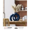 Blue Vase Set of 2 - Donut Navy Vases Home